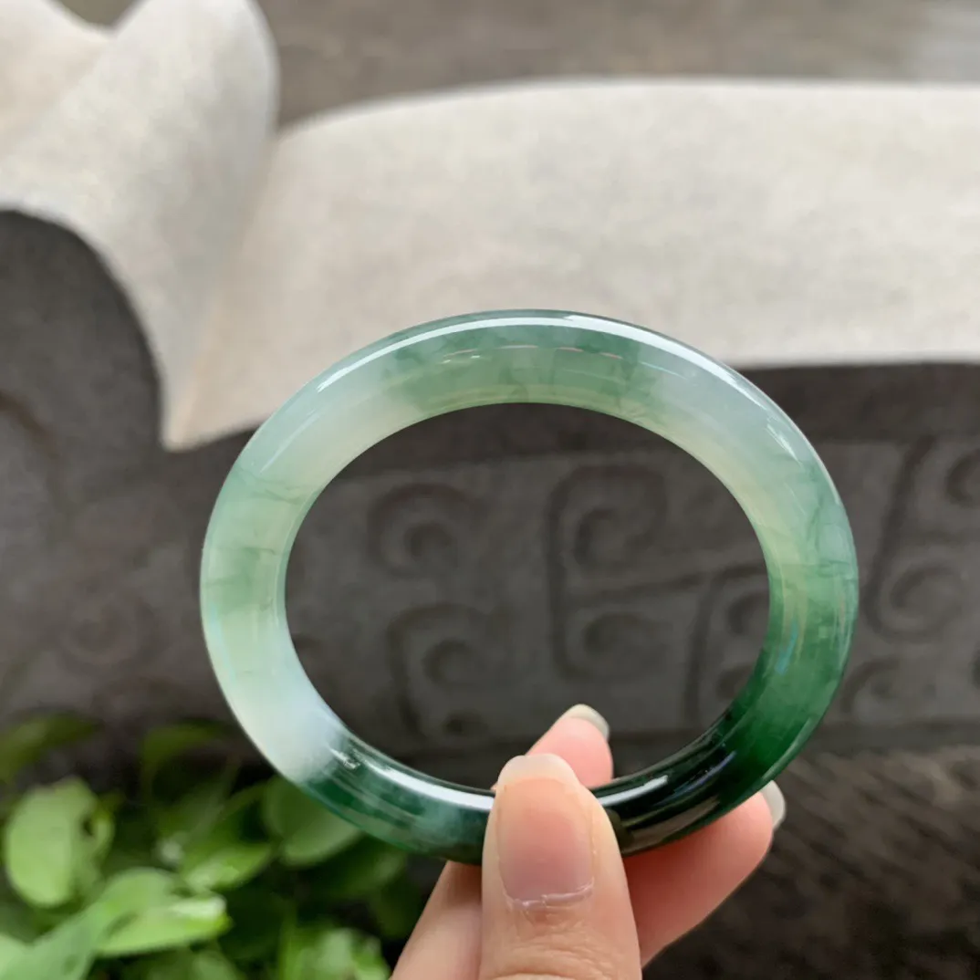 圈口 54.3-8.8【冰辣绿圆条手镯】圆条54 55可戴