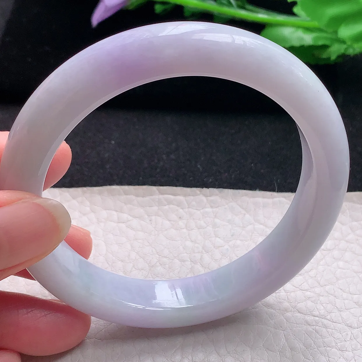 nr大圈口60*12.2*9.3平安镯 翡翠a货玉手镯紫罗兰宽边珠宝玉手环