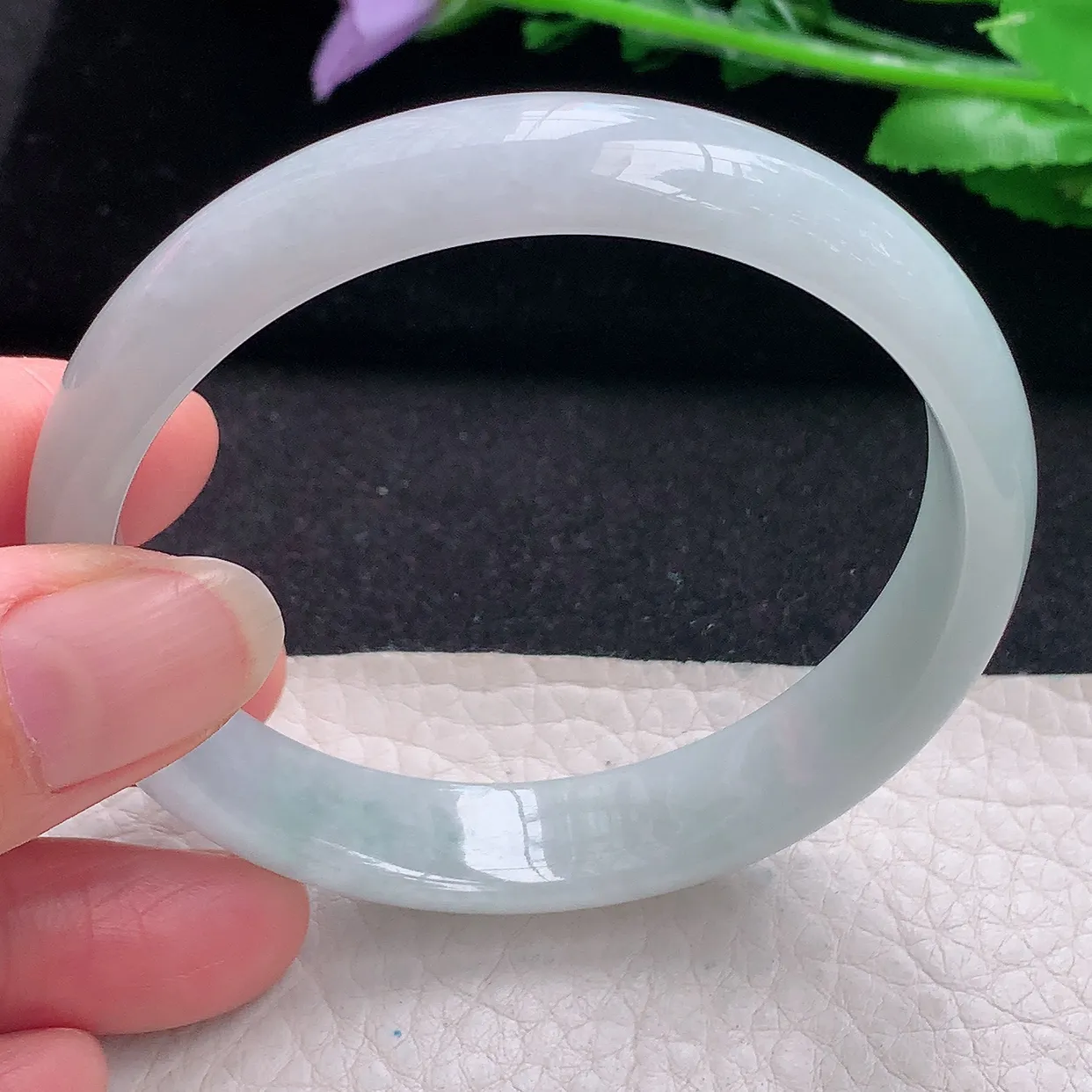 nr自然光58.5*12.5*6.3平安镯 翡翠a货玉手镯清新宽边珠宝玉手环