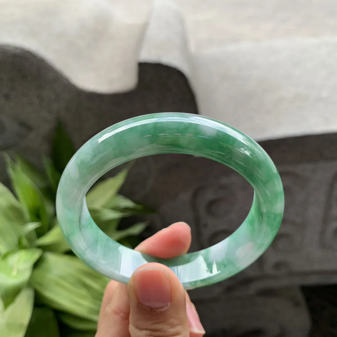 圈口 55.6-13.6-7.8【辣绿正圈手镯】正圈55 56可戴