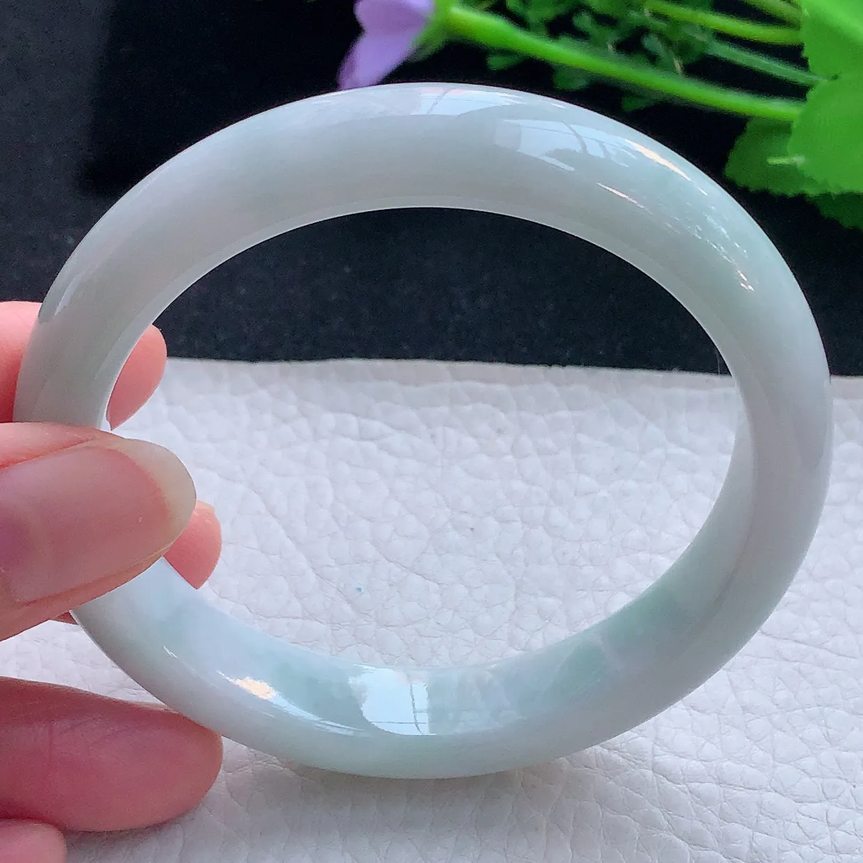 xx大圈口60*12.5*8.3平安镯 翡翠a货玉手镯清新宽边珠宝玉手环