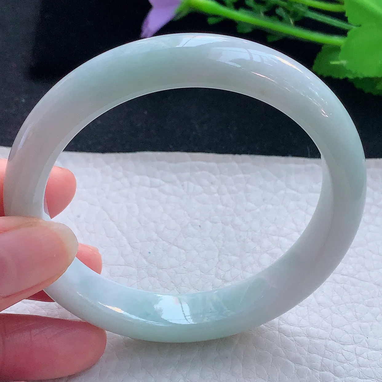 xx大圈口60*12.5*8.3平安镯 翡翠a货玉手镯清新宽边珠宝玉手环