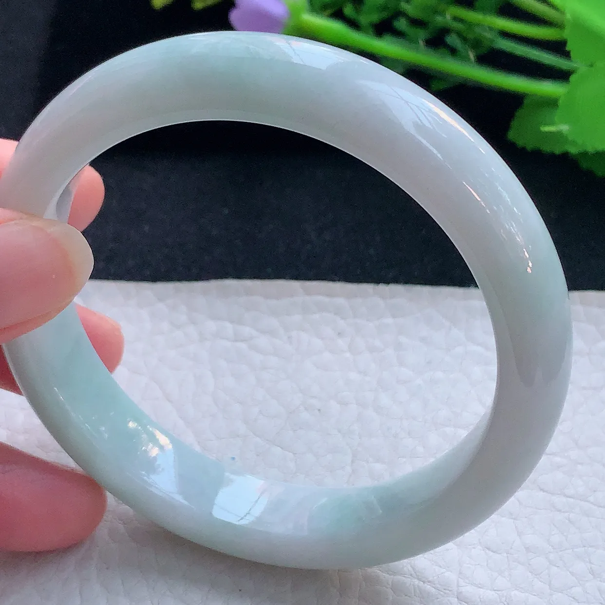 xx大圈口60*12.5*8.3平安镯 翡翠a货玉手镯清新宽边珠宝玉手环