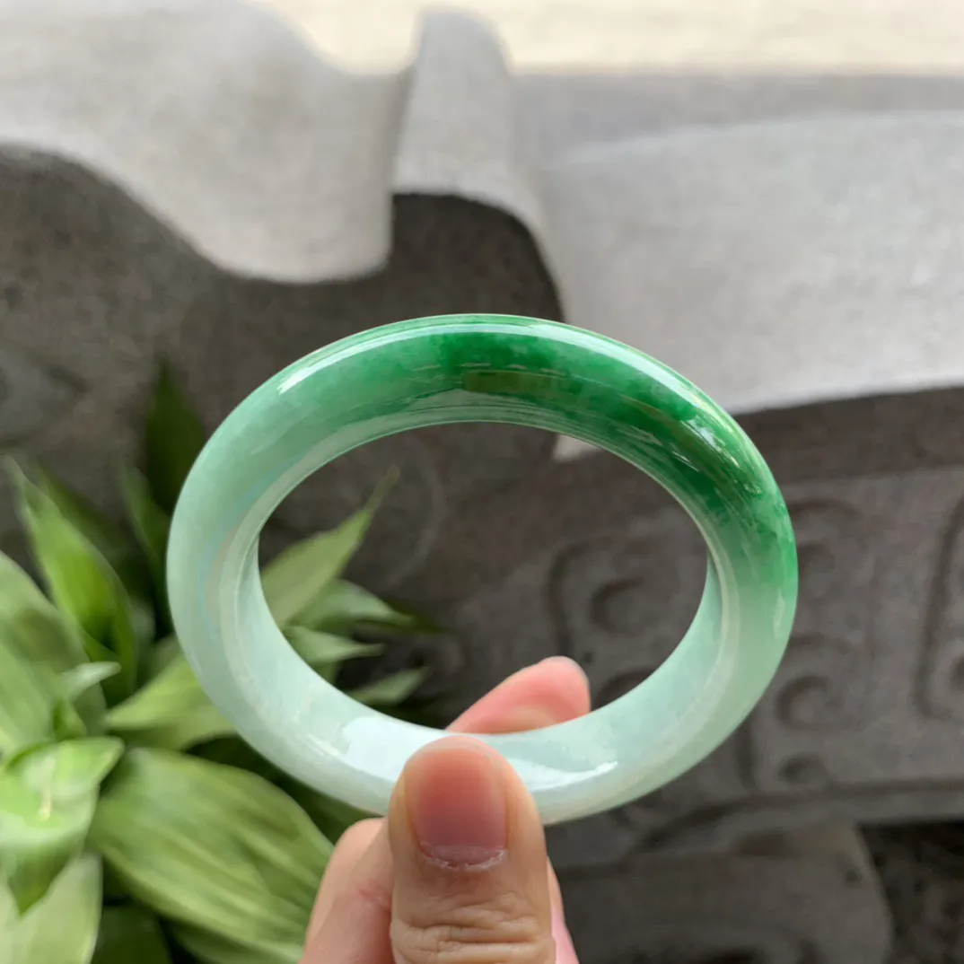 圈口 56-13-10  【辣绿正圈手镯】正圈56 57可戴