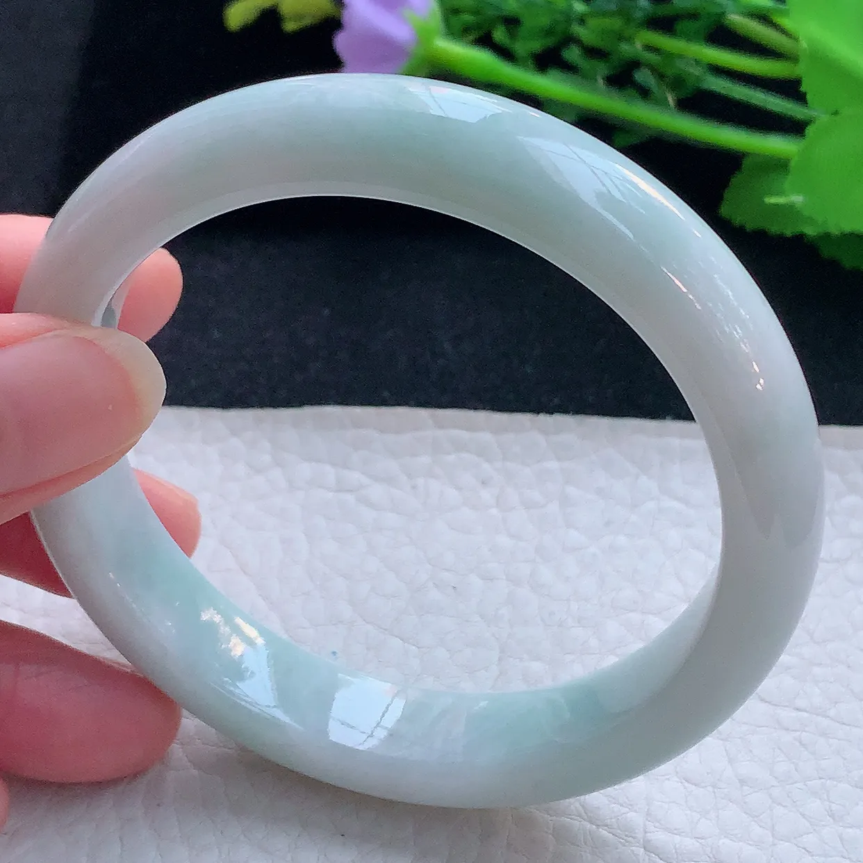 xx大圈口60*12.5*8.3平安镯 翡翠a货玉手镯清新宽边珠宝玉手环