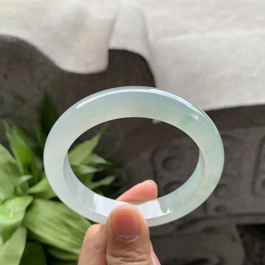 圈口 57.4-12.3-8.8【冰飘绿正圈手镯】正圈57 58可戴