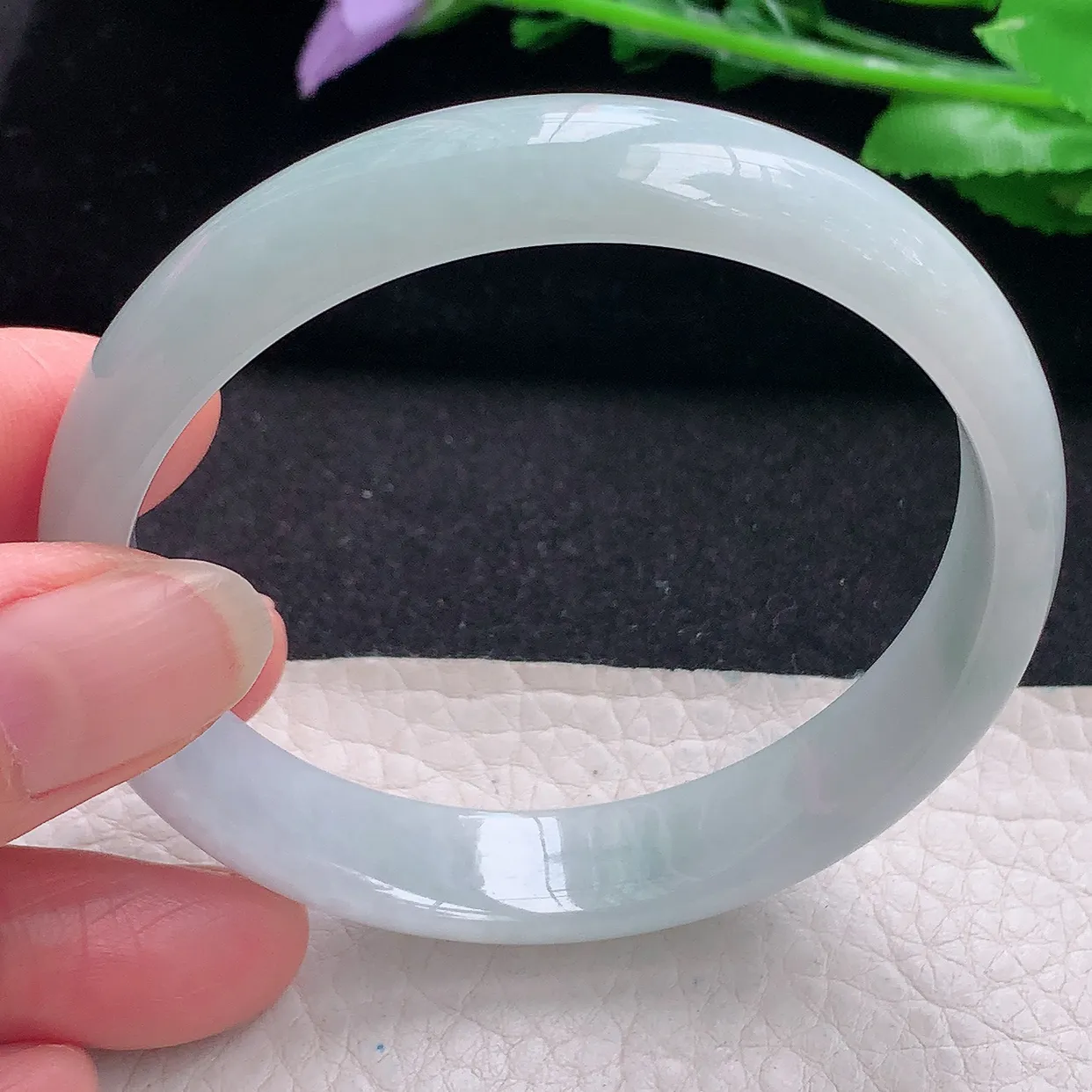 nr自然光58.5*12.5*6.3平安镯 翡翠a货玉手镯清新宽边珠宝玉手环