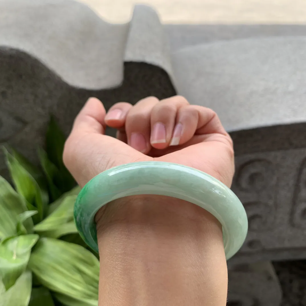 圈口 56-13-10  【辣绿正圈手镯】正圈56 57可戴