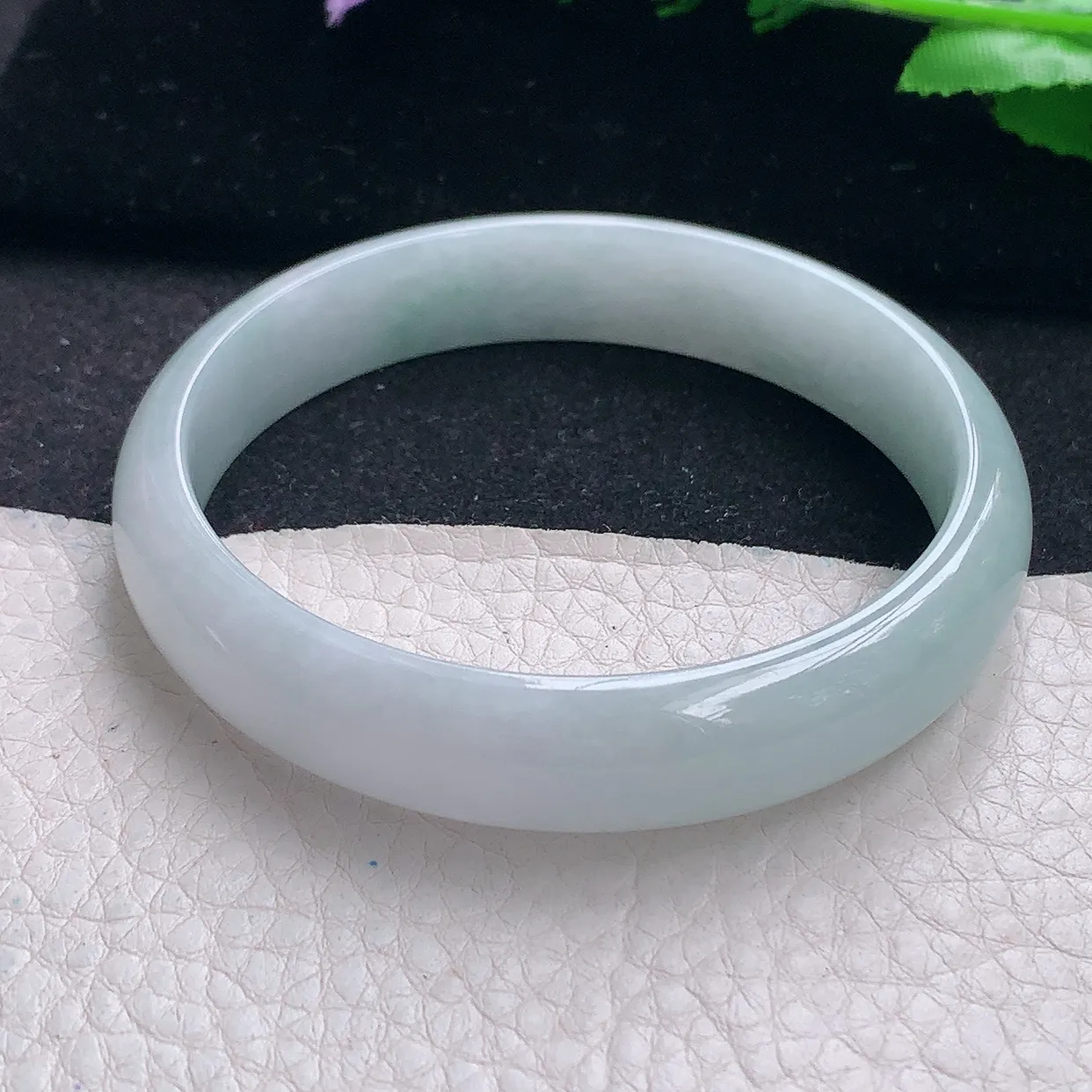 nr自然光58.5*12.5*6.3平安镯 翡翠a货玉手镯清新宽边珠宝玉手环