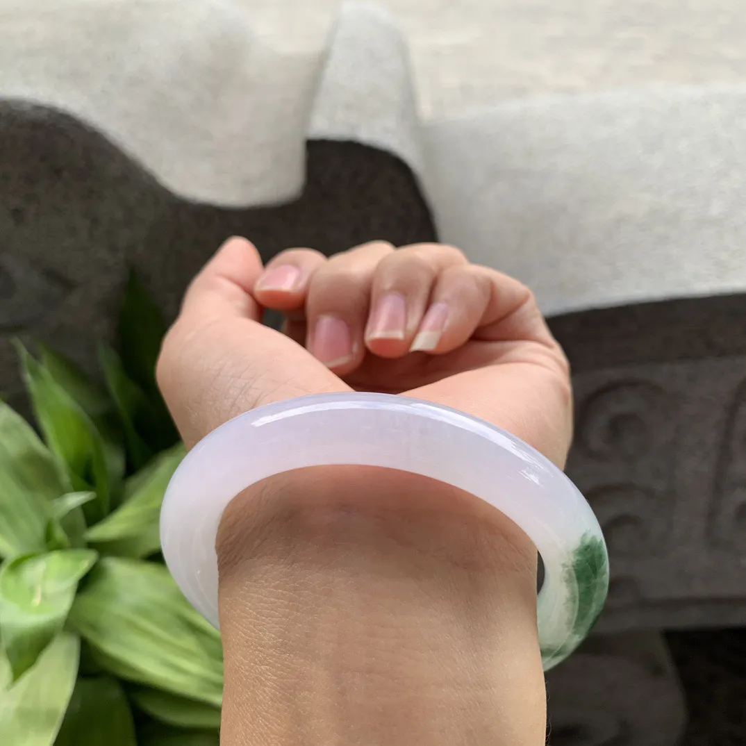 圈口 56.5-10.5-10.3【冰飘花圆条手镯】圆条56 57可戴