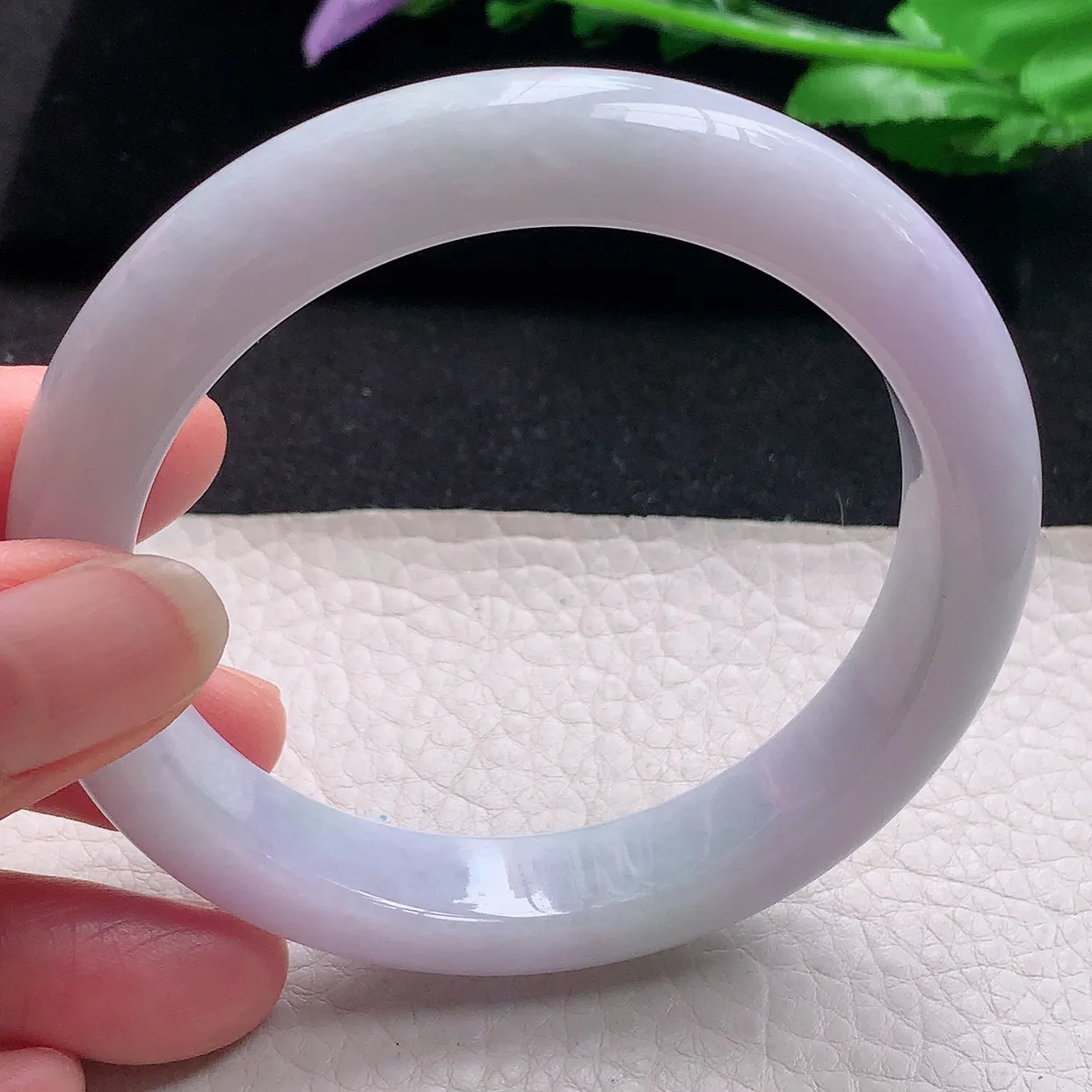 nr大圈口60*12.2*9.3平安镯 翡翠a货玉手镯紫罗兰宽边珠宝玉手环