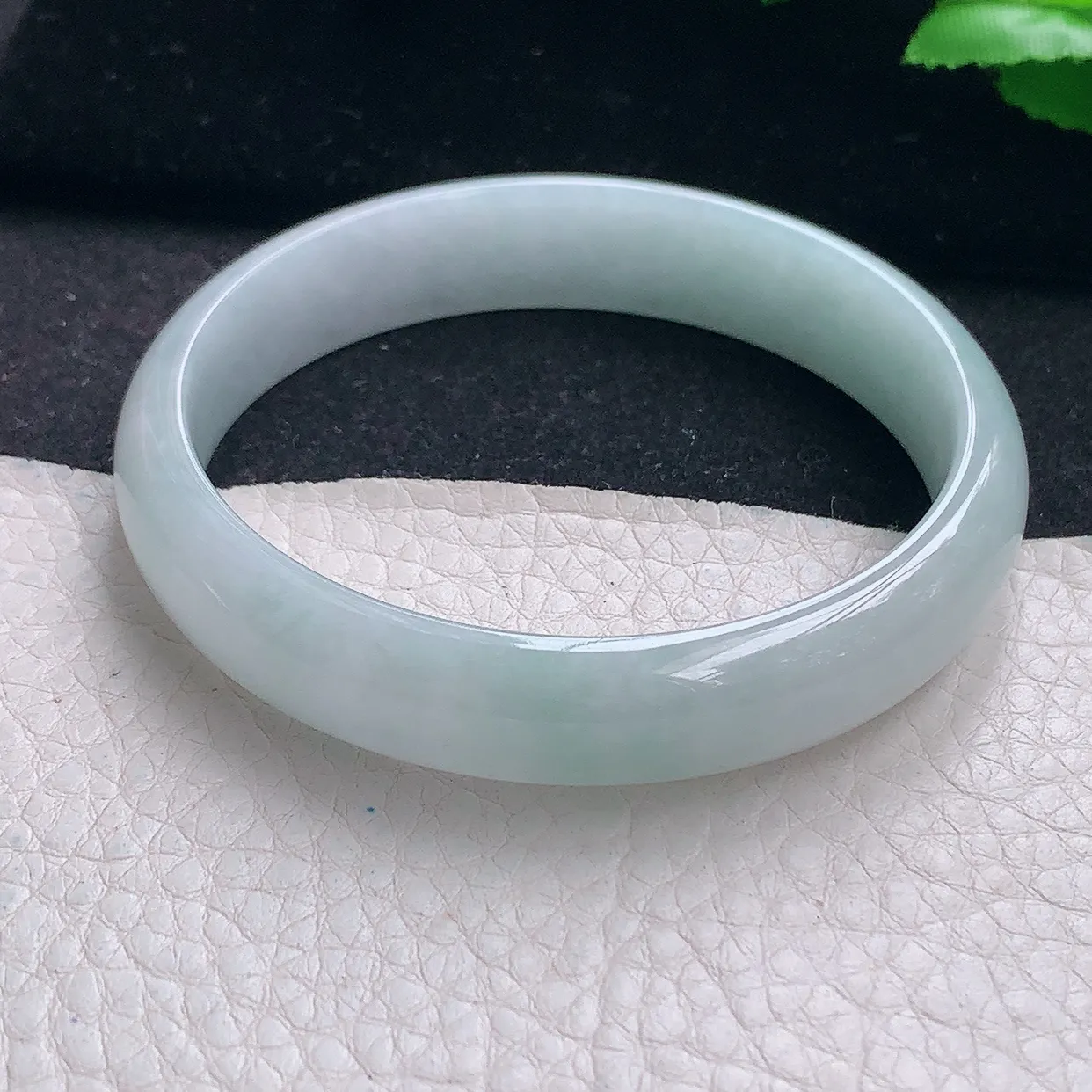 nr自然光58.5*12.5*6.3平安镯 翡翠a货玉手镯清新宽边珠宝玉手环