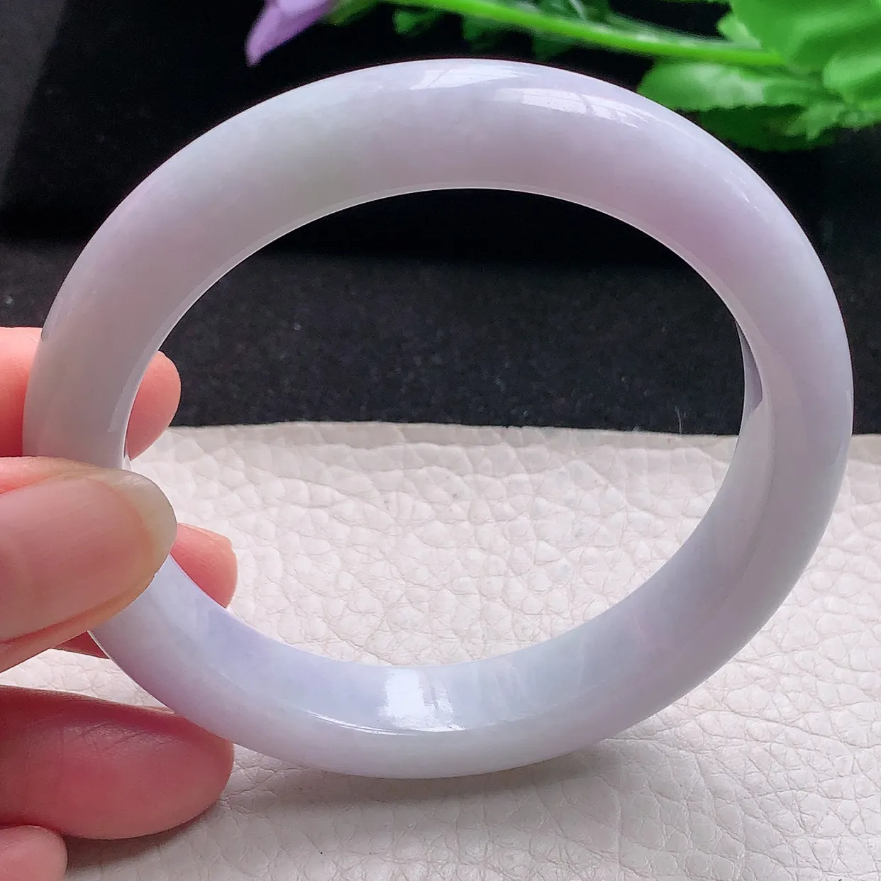 nr大圈口60*12.2*9.3平安镯 翡翠a货玉手镯紫罗兰宽边珠宝玉手环