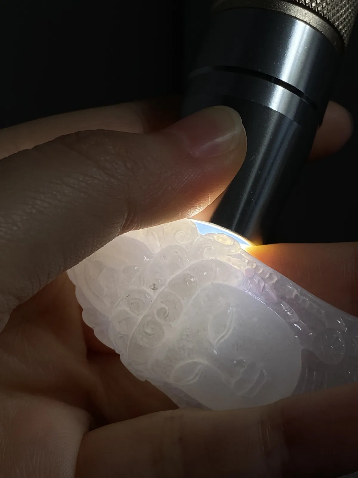 翡翠糯化种黄色翡翠，印记：G18K