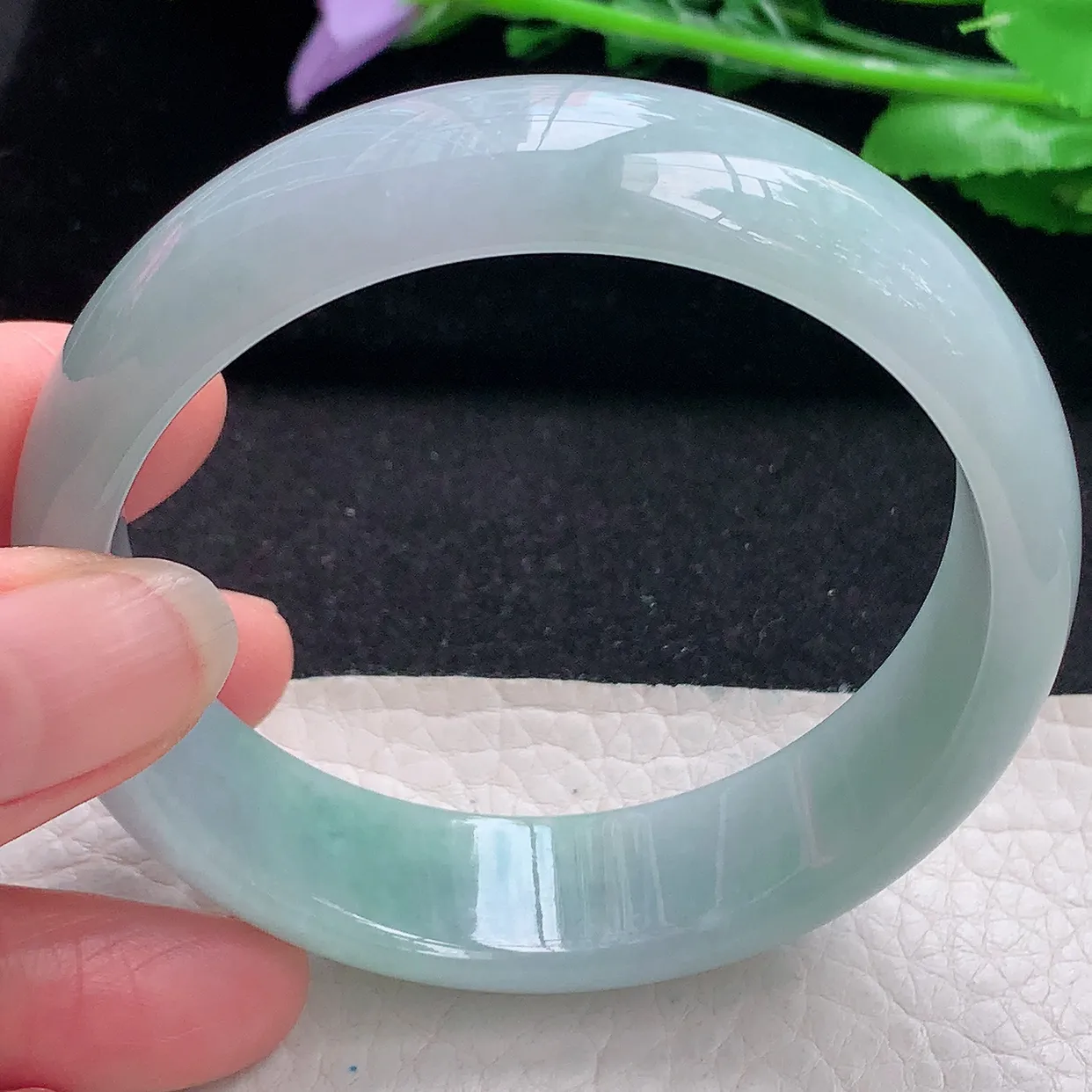 nr自然光59*16.5*7.3轮胎镯 翡翠a货玉手镯清新宽边珠宝玉手环