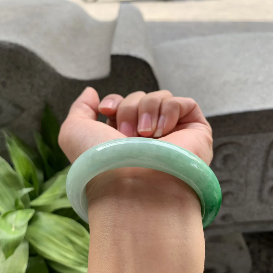 圈口 56-13-10  【辣绿正圈手镯】正圈56 57可戴