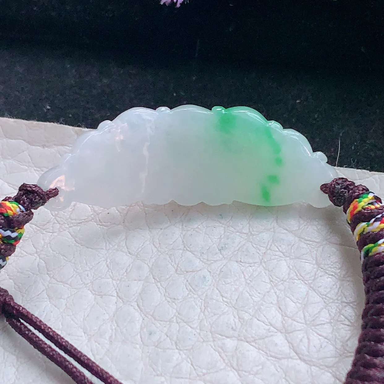 x54自然光37.5*12.2*3.2精雕翡翠a货飘绿气绵绵手牌玉手链 玉手串