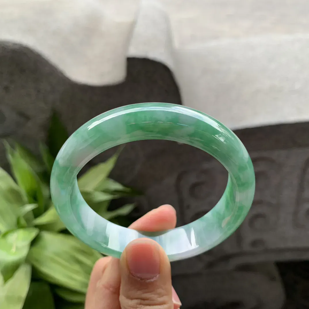 圈口 55.6-13.6-7.8【辣绿正圈手镯】正圈55 56可戴