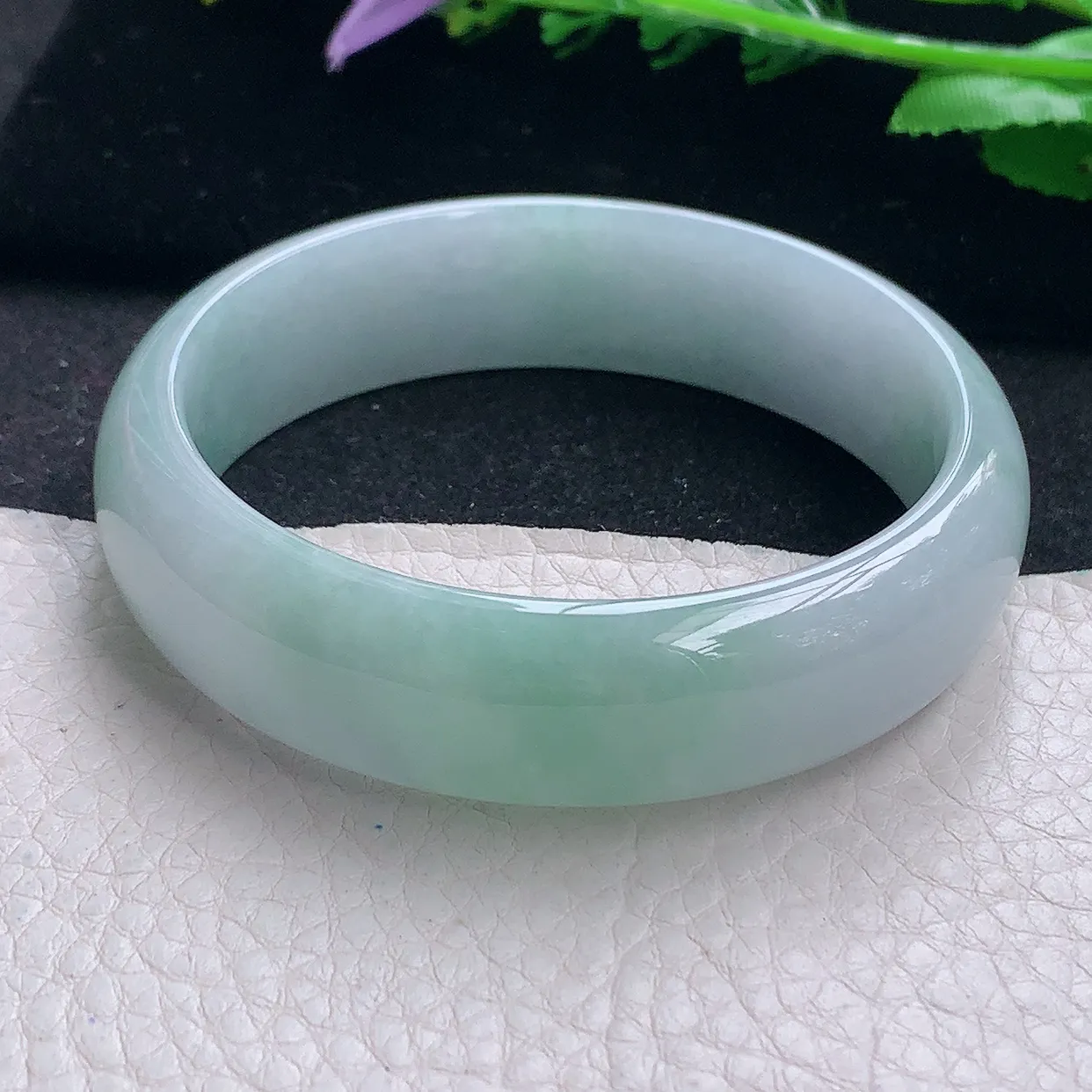 nr自然光59*16.5*7.3轮胎镯 翡翠a货玉手镯清新宽边珠宝玉手环