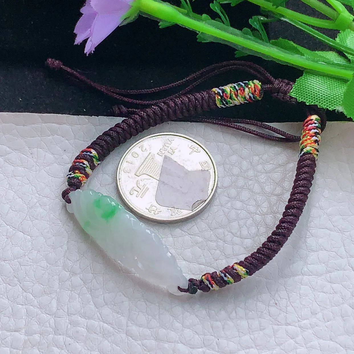 x54自然光37.5*12.2*3.2精雕翡翠a货飘绿气绵绵手牌玉手链 玉手串