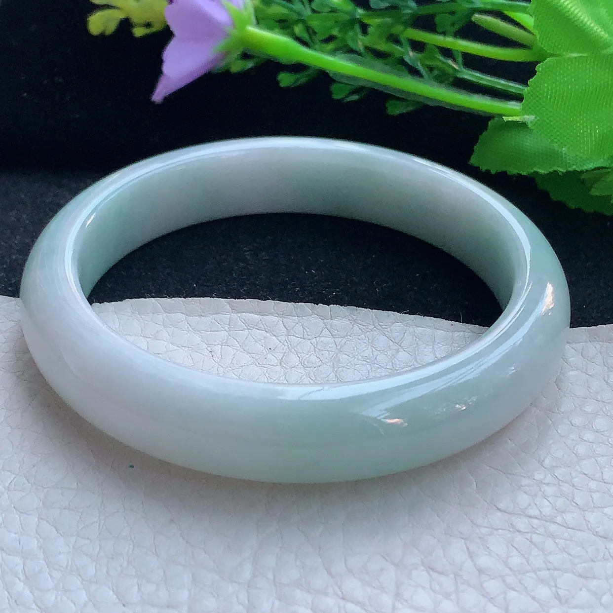 xx大圈口60*12.5*8.3平安镯 翡翠a货玉手镯清新宽边珠宝玉手环