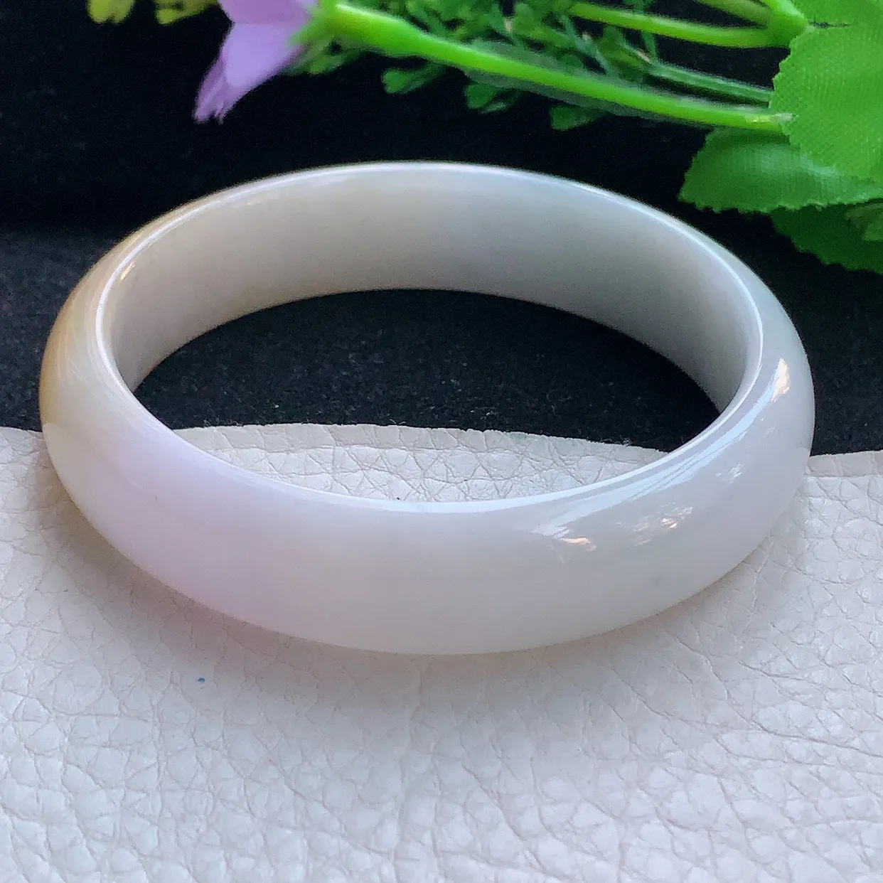 mq自然光59*14.5*7招财平安镯 翡翠a货玉手镯双彩宽边珠宝玉手环