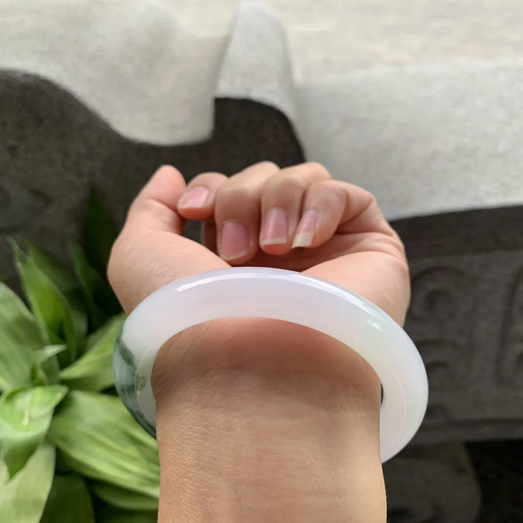 圈口 56.5-10.5-10.3【冰飘花圆条手镯】圆条56 57可戴