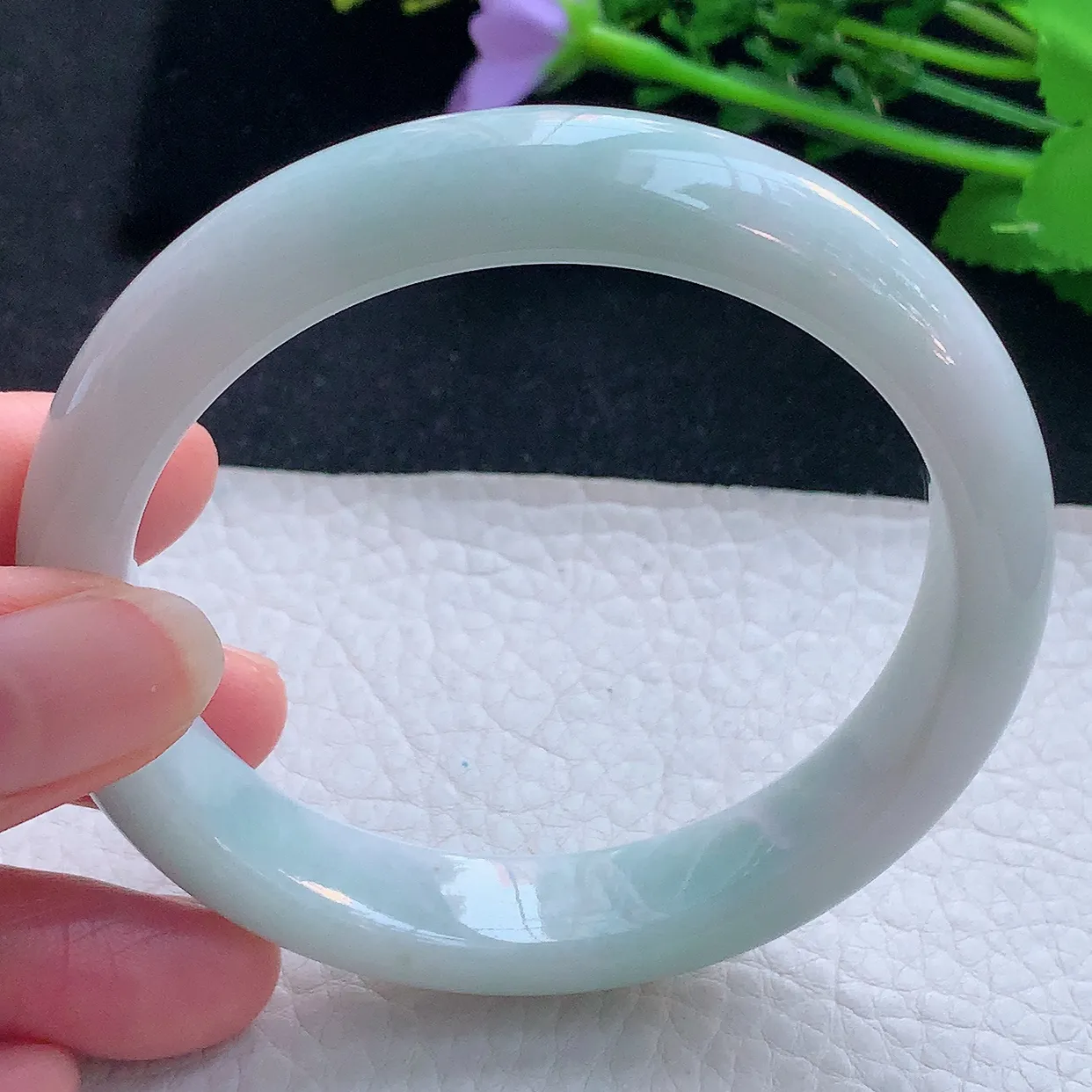 xx大圈口60*12.5*8.3平安镯 翡翠a货玉手镯清新宽边珠宝玉手环