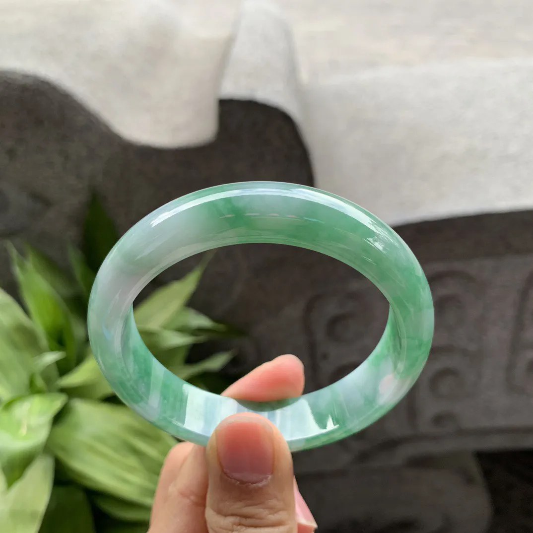 圈口 55.6-13.6-7.8【辣绿正圈手镯】正圈55 56可戴