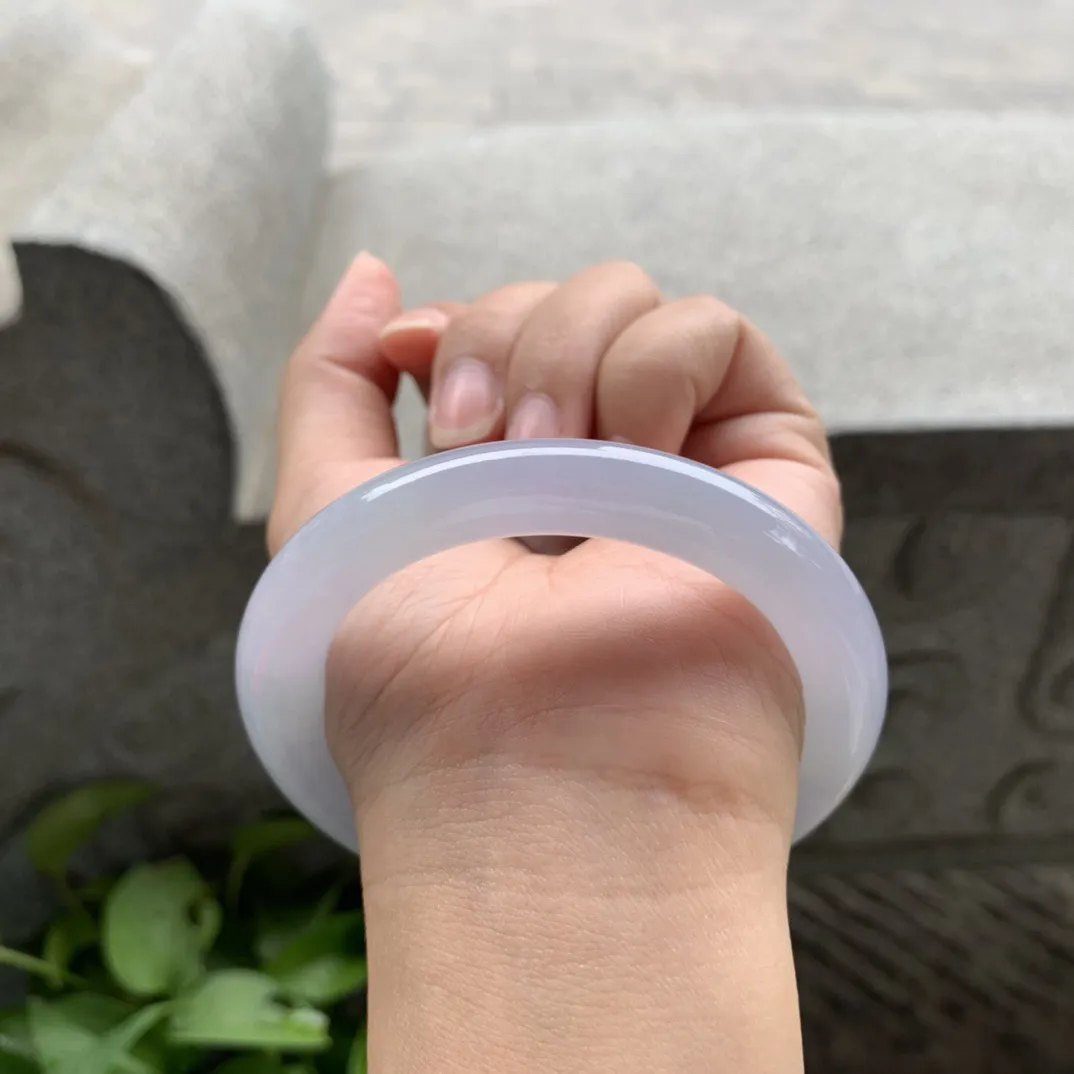 圈口57-9.8 【冰紫圆条手镯】圆条57 58可戴