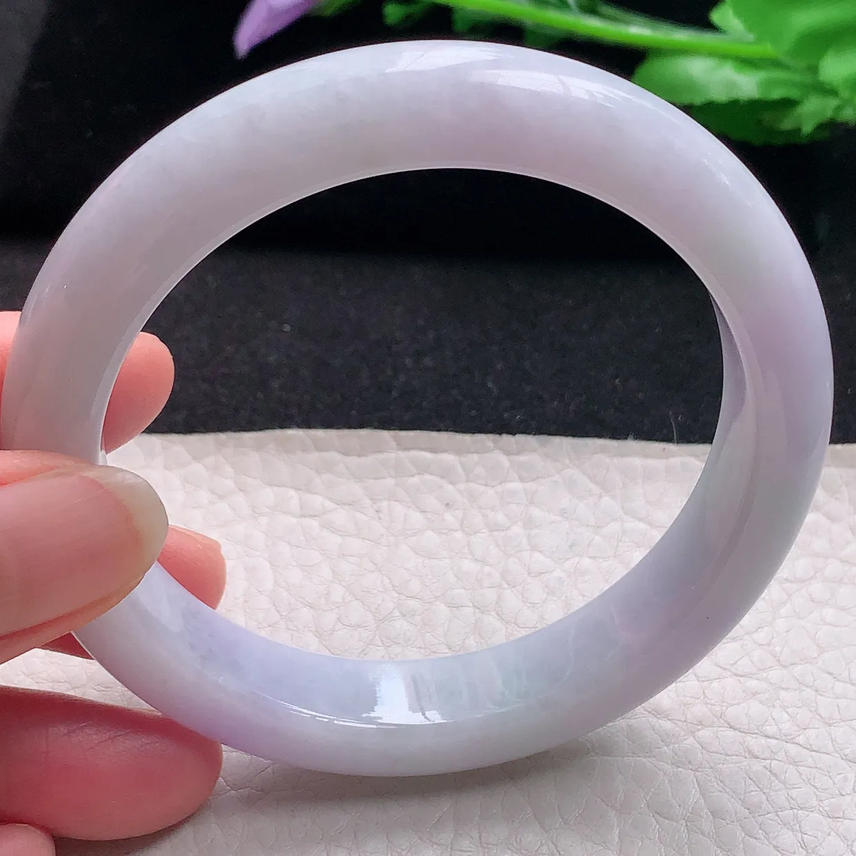 nr大圈口60*12.2*9.3平安镯 翡翠a货玉手镯紫罗兰宽边珠宝玉手环