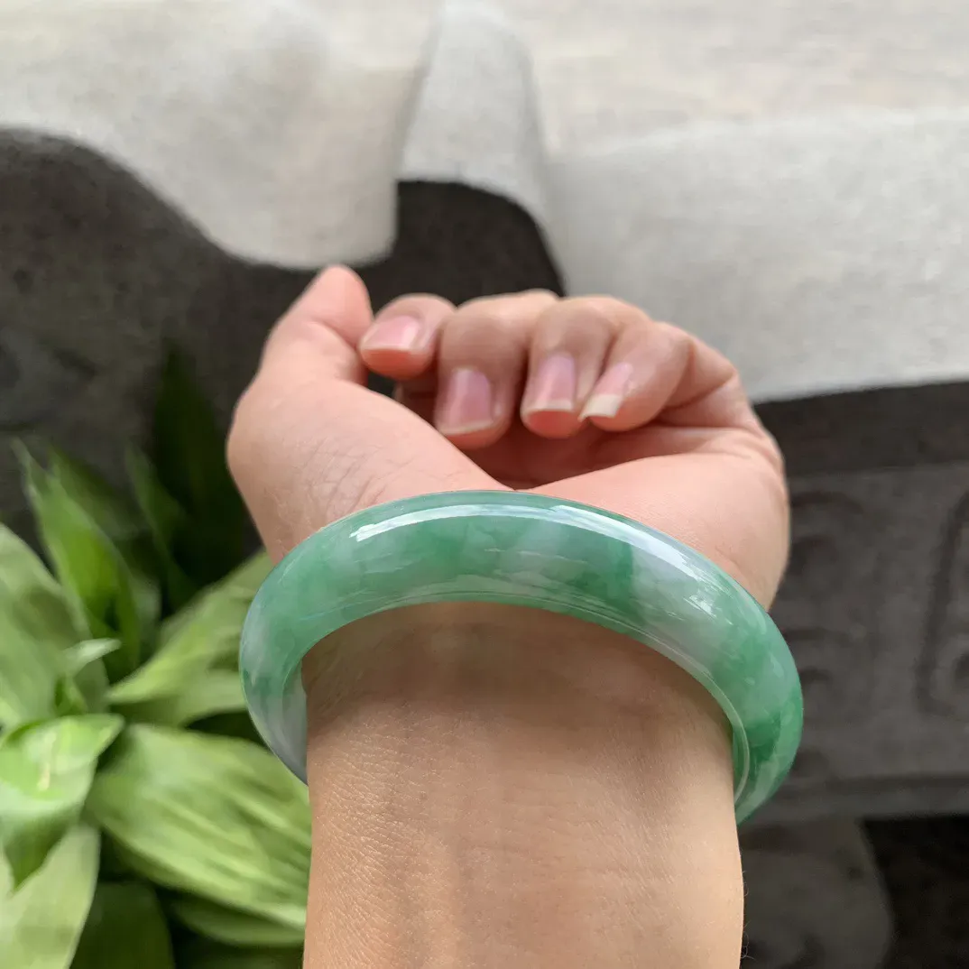 圈口 55.6-13.6-7.8【辣绿正圈手镯】正圈55 56可戴