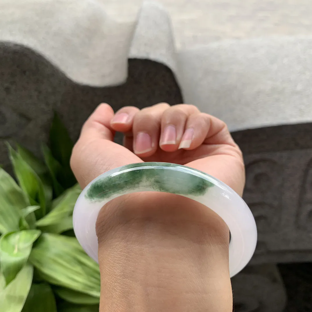 圈口 56.5-10.5-10.3【冰飘花圆条手镯】圆条56 57可戴