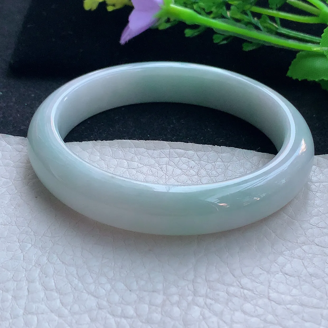 xx大圈口60*12.5*8.3平安镯 翡翠a货玉手镯清新宽边珠宝玉手环