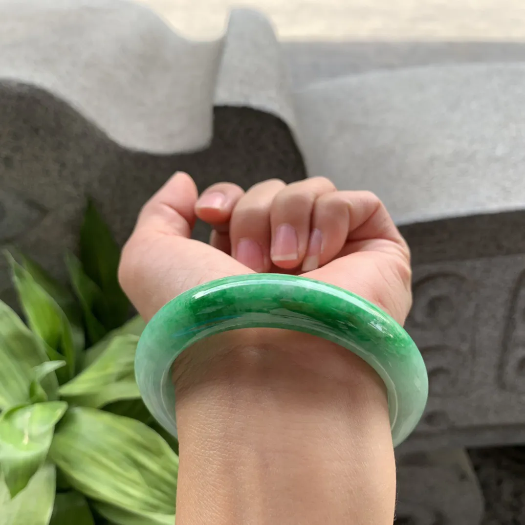 圈口 56-13-10  【辣绿正圈手镯】正圈56 57可戴