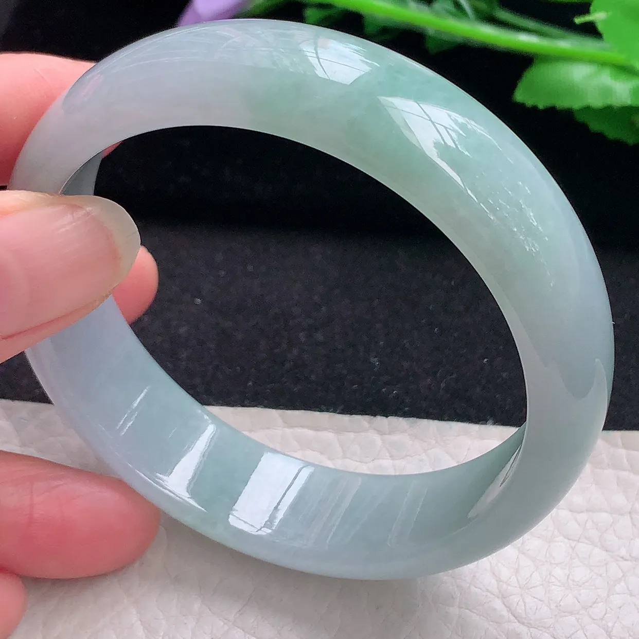 nr自然光59*16.5*7.3轮胎镯 翡翠a货玉手镯清新宽边珠宝玉手环