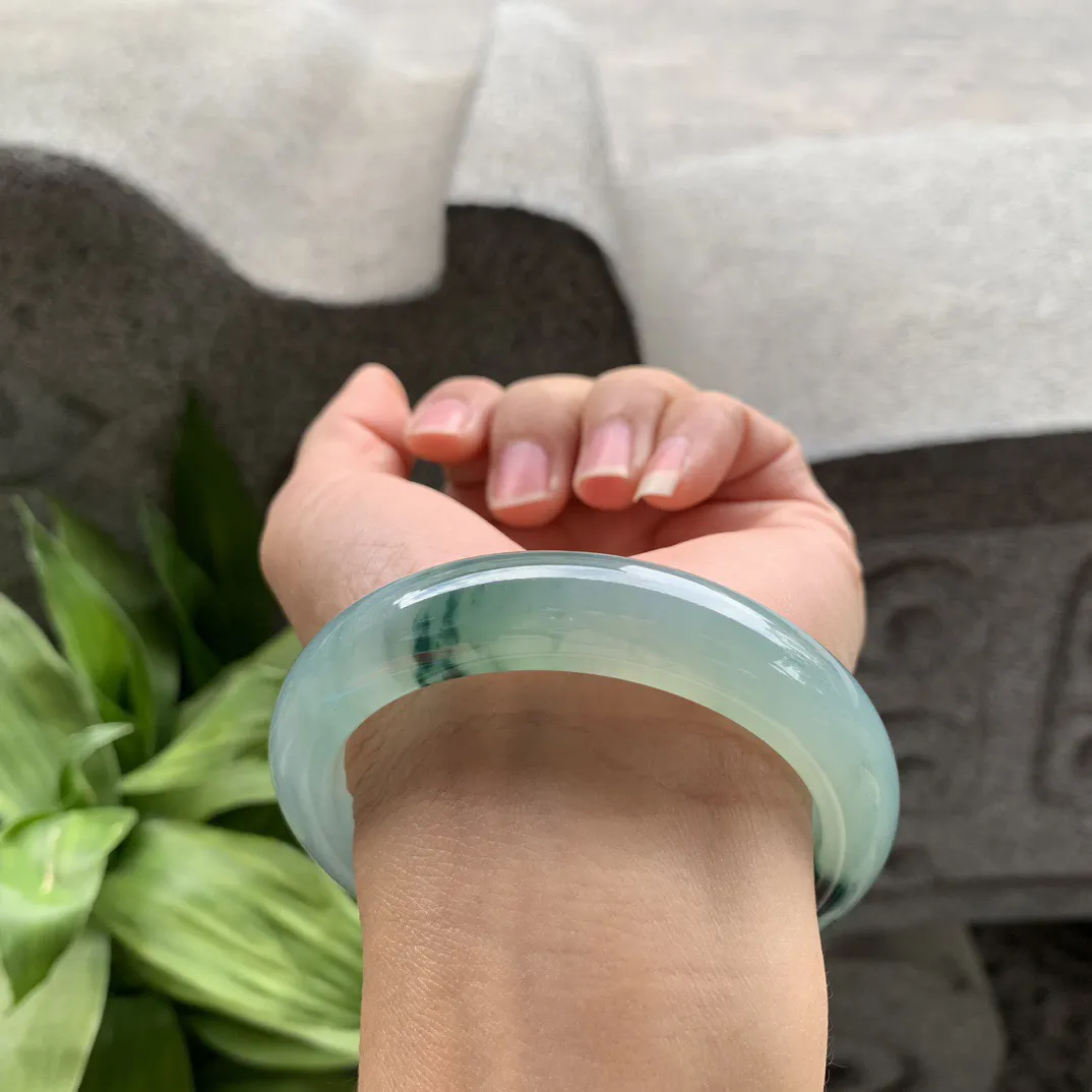 圈口 56.9-12.7-8.8【冰飘花正圈手镯】正圈56 57可戴