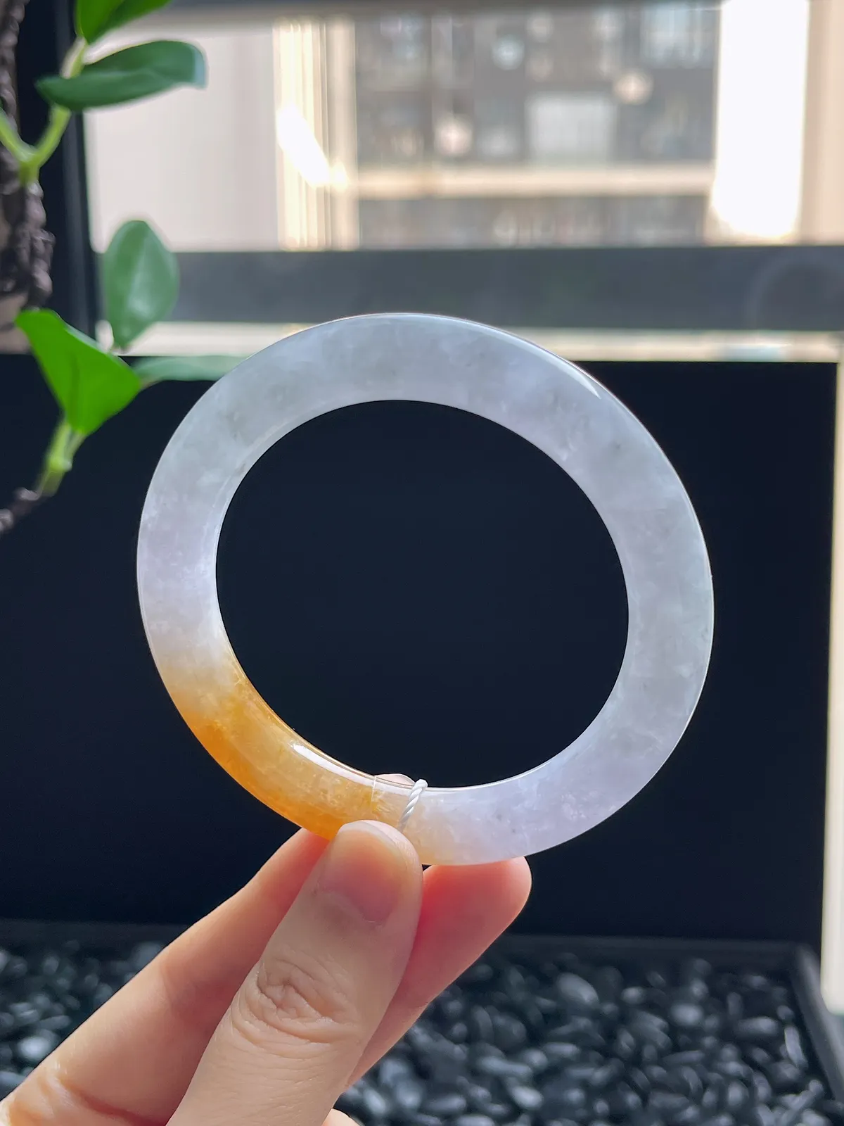 圆镯53.3圈口，翡翠手镯