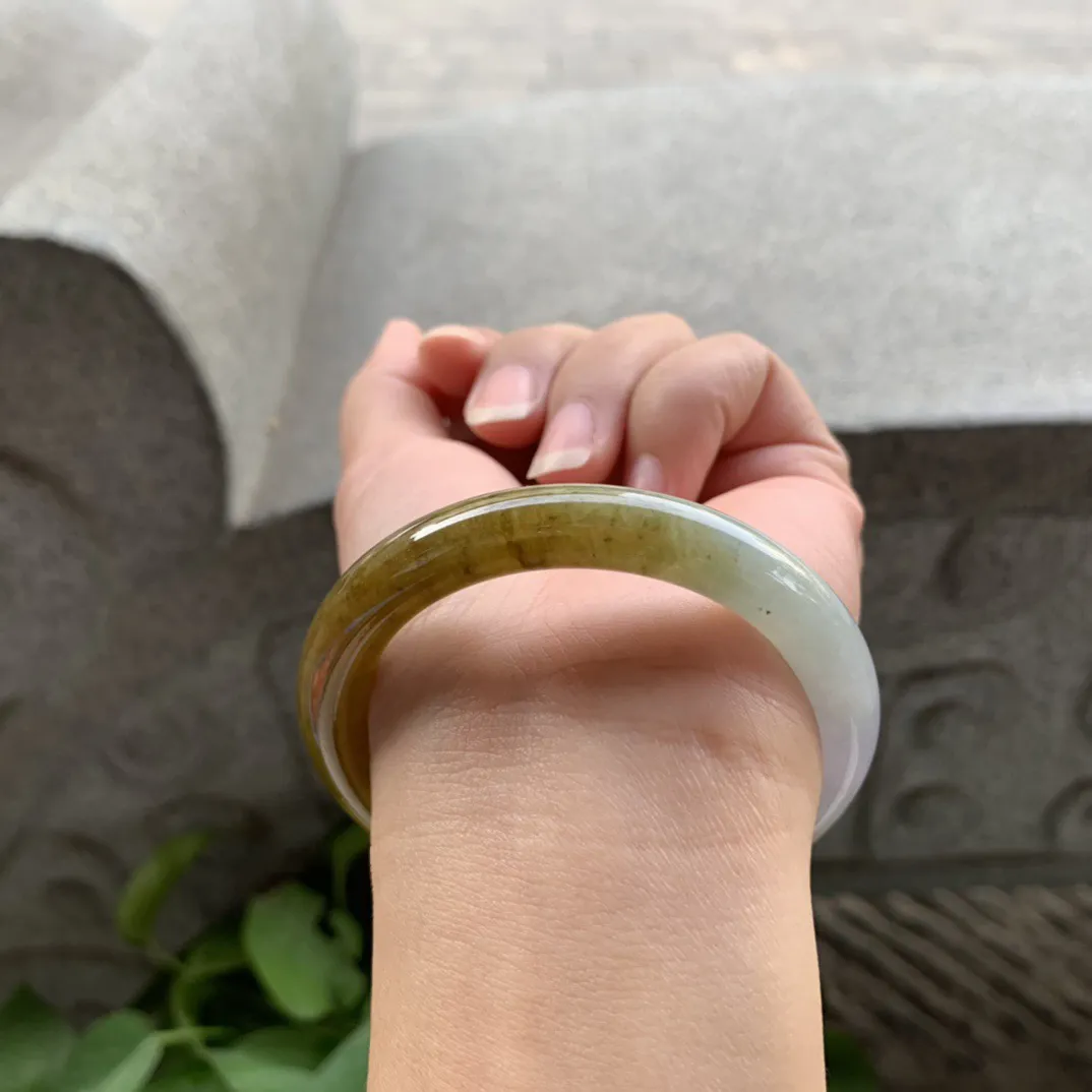 小圈口50.8-8.7 【黄翡圆条手镯】圆条50 51可戴