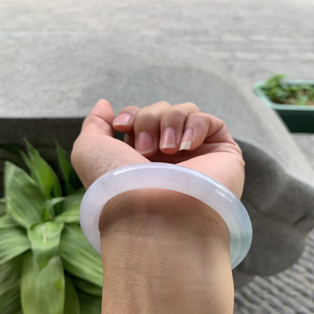 圈口54.8-9.3 【冰种圆条手镯】圆条54 55可戴