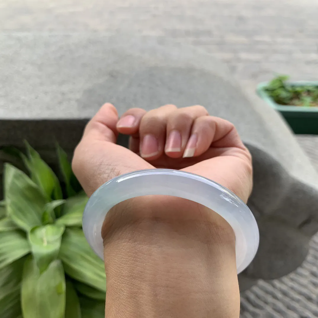 圈口54.8-9.3 【冰种圆条手镯】圆条54 55可戴