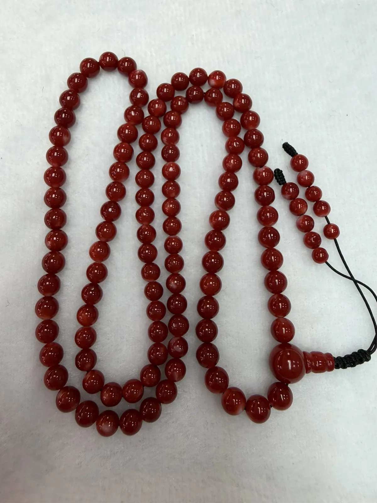 【天然日本阿卡赤血牛血红珊瑚6mm圆珠108粒佛珠链】可遇不可求！项链手链两用款！日本产地，阿卡材料