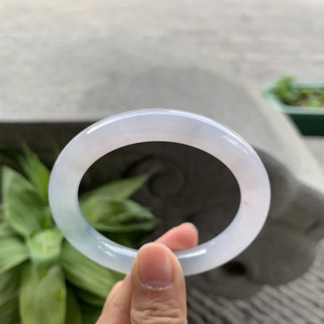 圈口54.8-9.3 【冰种圆条手镯】圆条54 55可戴