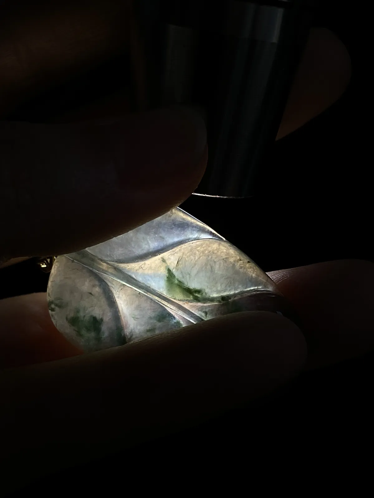 翡翠叶子，印记：G18K