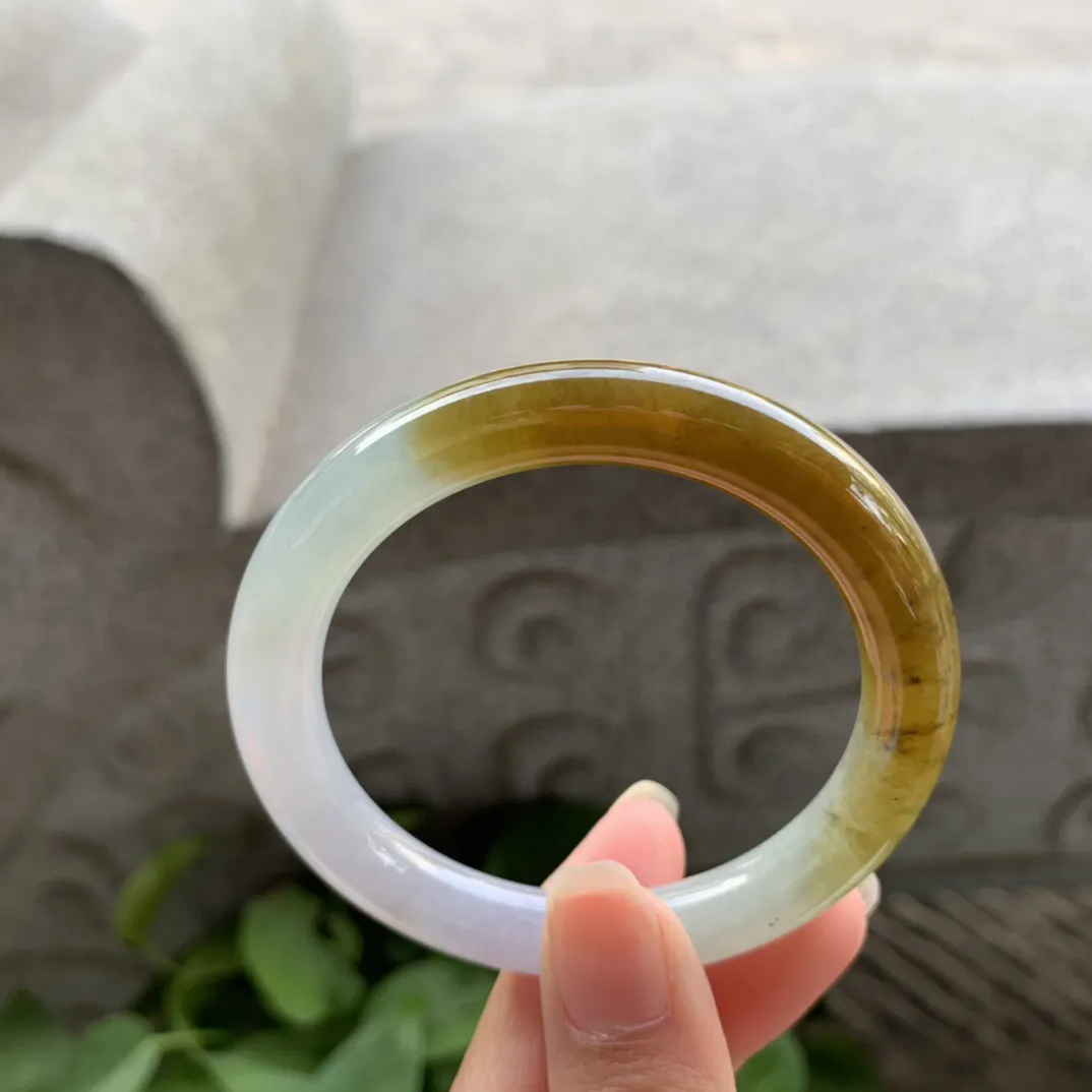 小圈口50.8-8.7 【黄翡圆条手镯】圆条50 51可戴