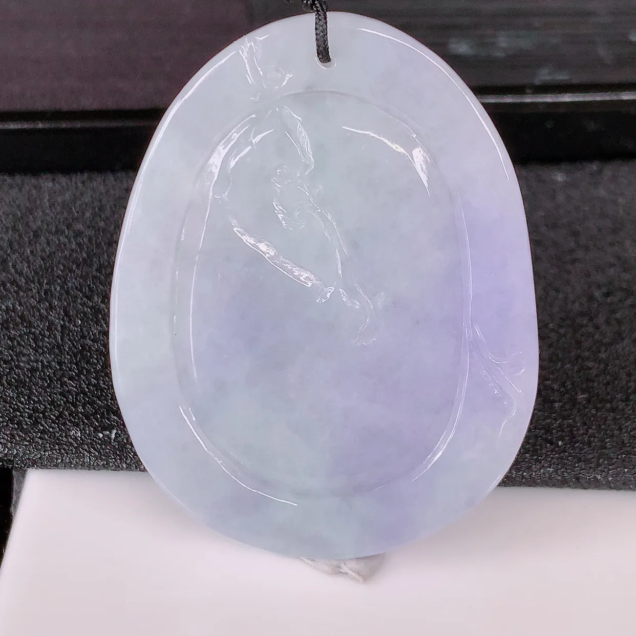 自然光实拍，冰润紫罗兰翡翠保平安宝宝佛吊坠，玉质莹润，佩戴佳品，#41.13