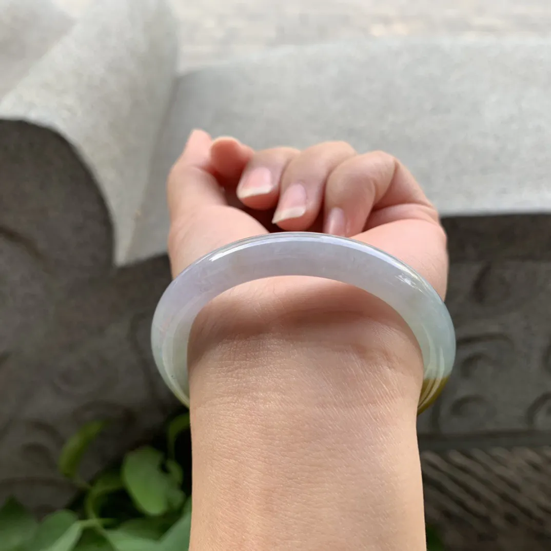 小圈口50.8-8.7 【黄翡圆条手镯】圆条50 51可戴