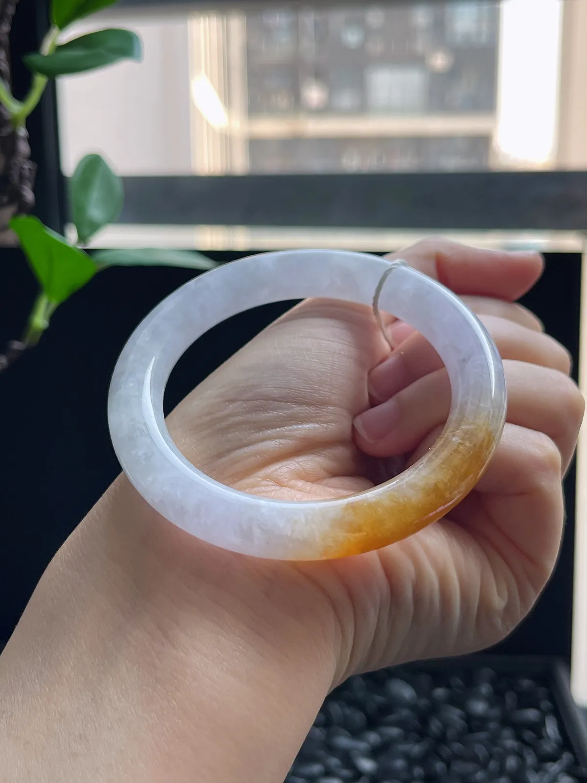 圆镯53.3圈口，翡翠手镯