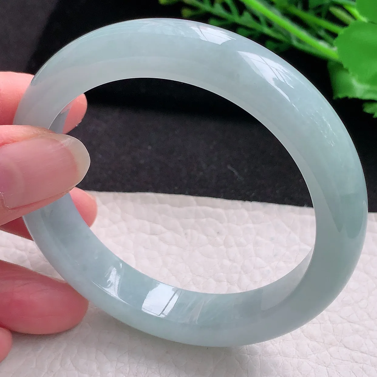 nr自然光58*12.6*8.8平安镯 翡翠a货玉手镯冰晴宽边珠宝玉手环