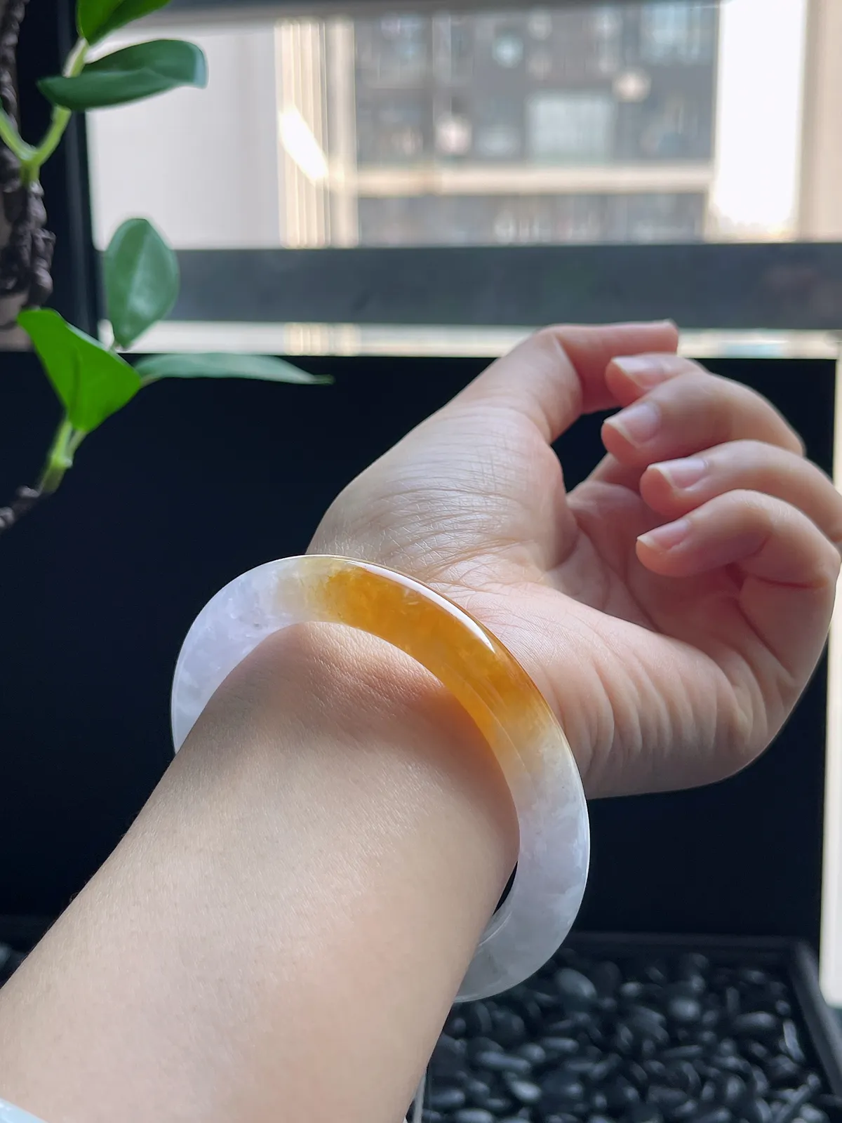 圆镯53.3圈口，翡翠手镯